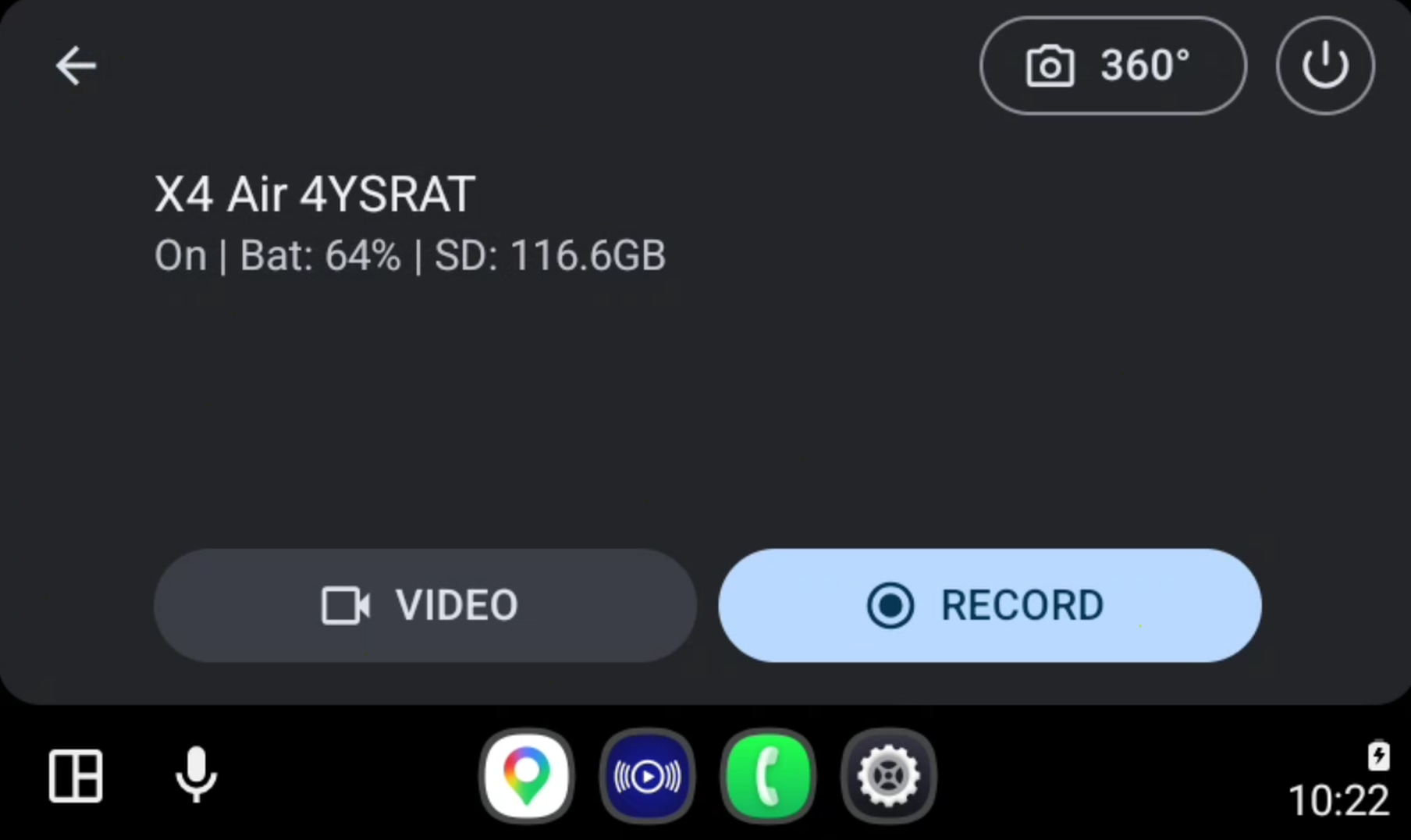 Insta360 Remote Android Auto Screen 2